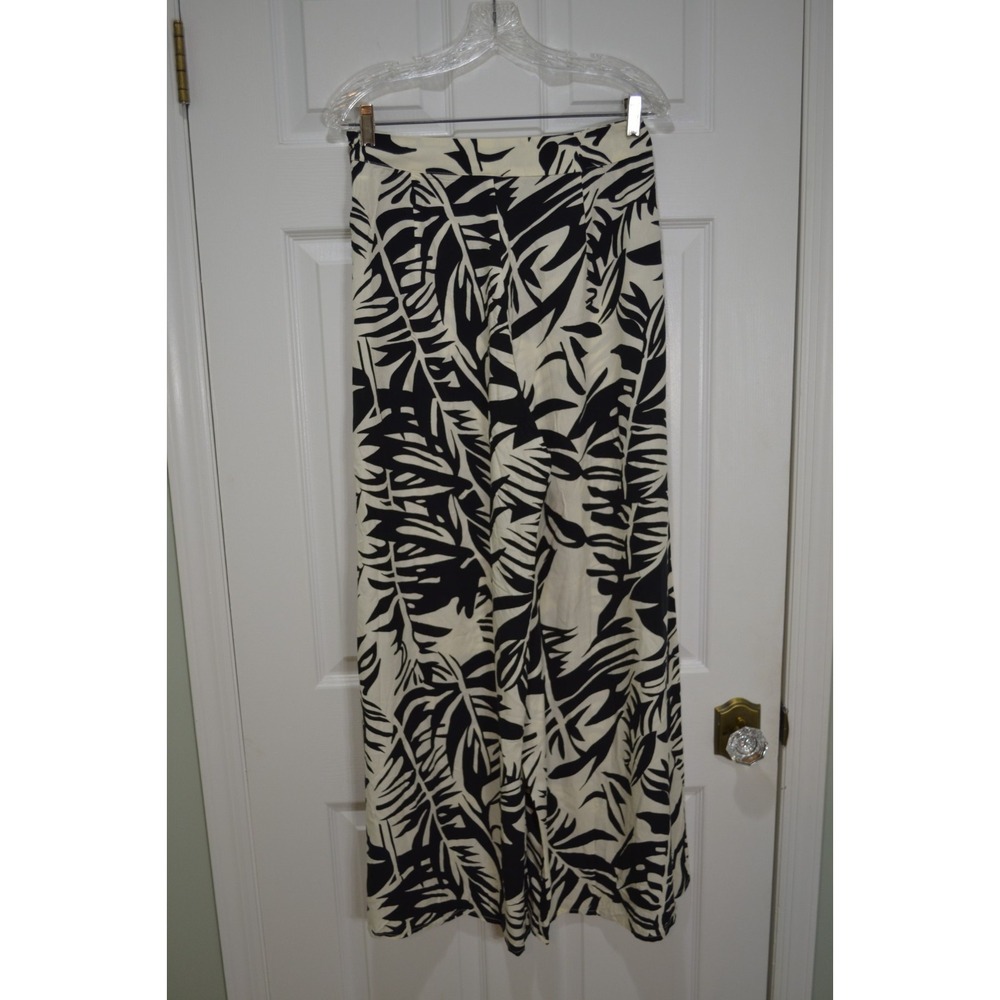 NWT CUPSHE Lounge Flowing Swim Pants, Black & White Tropical Print, Size Small - Picture 4 of 6